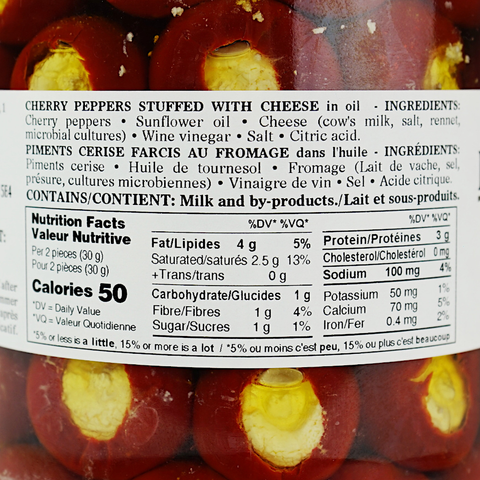 Cherry Peppers Stuffed with Cheese in Oil