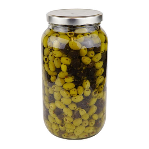 Pitted Black and Green Olives Gustose in Oil