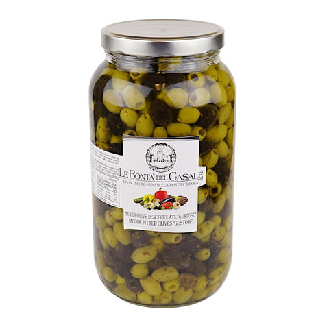 Pitted Black and Green Olives Gustose in Oil
