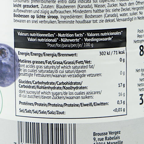Blueberries in Light Syrup