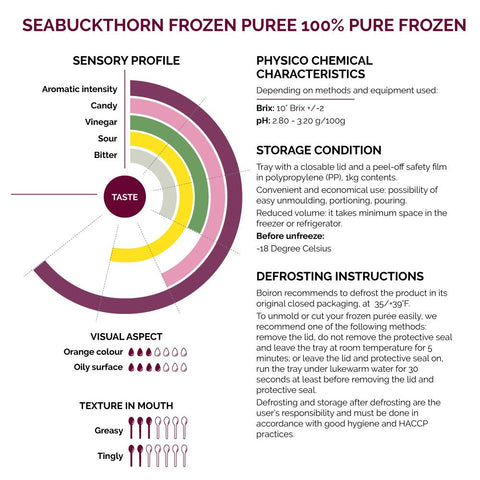 Seabuckthorn Frozen Puree 100% Pure Frozen