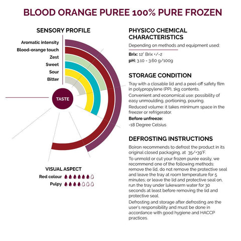 Blood Orange Puree 100% Pure Frozen