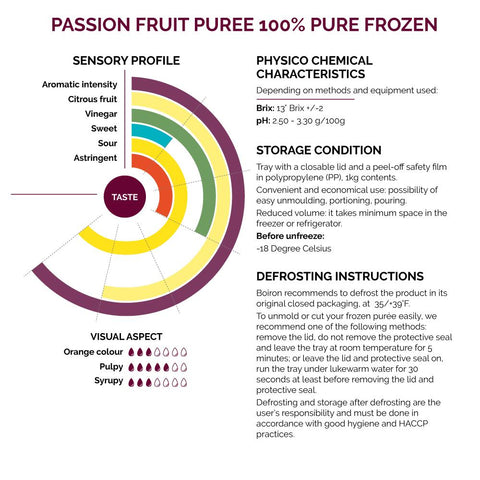Passion Fruit Puree 100% Pure Frozen