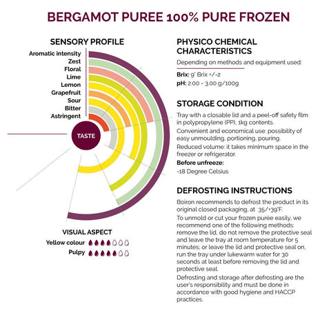 Bergamot Puree 100% Pure Frozen