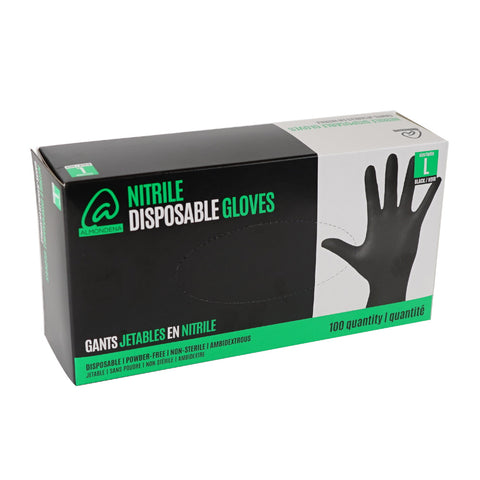 Nitrile Disposable Gloves Black Large