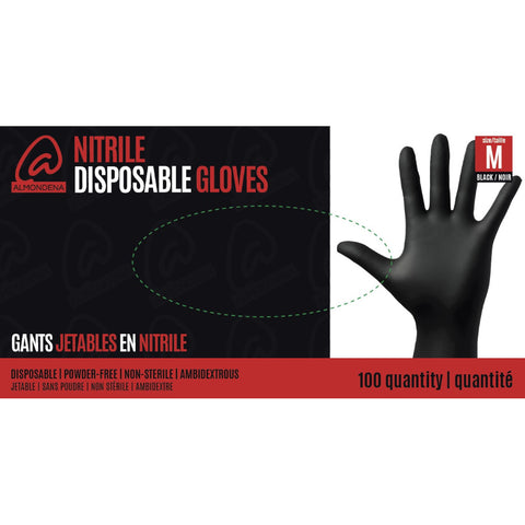 Nitrile Disposable Gloves Black Medium