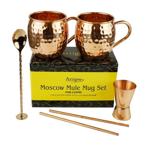 Moscow Mule with Jigger, Spoon, Straws