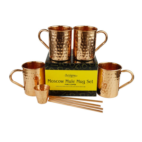 Moscow Mule Mug Set with Utensils 4pc