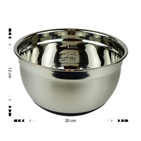 Mixing Bowl with Silicone Base Stainless Steel 20cm