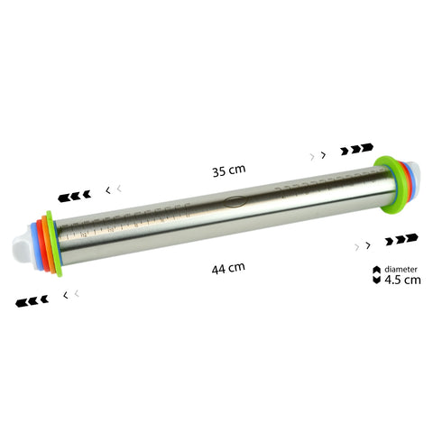 Rolling Pin Stainless Steel Adjustable 44cm