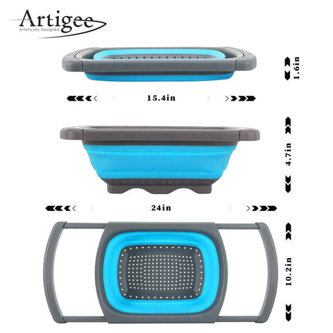 Silicone Over Sink Collapsible Strainer  39x26.5cm