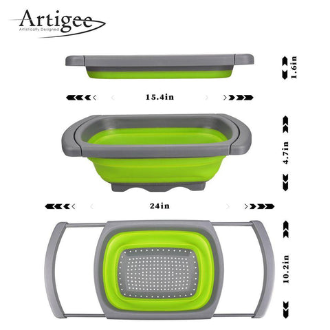 Silicone Over Sink Collapsible Strainer  39x26.5cm