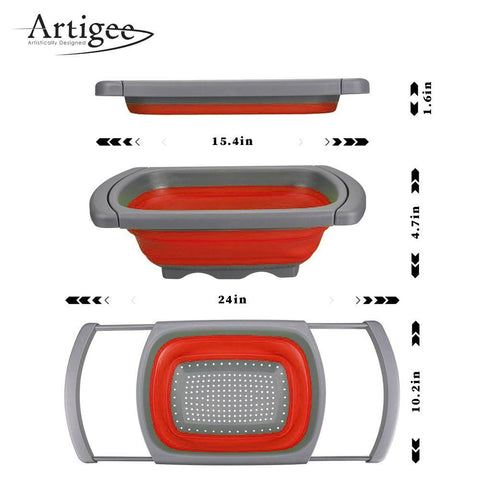 Silicone Over Sink Collapsible Strainer  39x26.5cm
