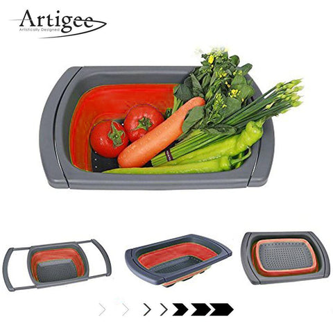 Silicone Over Sink Collapsible Strainer  39x26.5cm