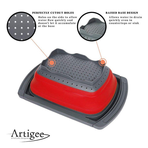 Silicone Over Sink Collapsible Strainer  39x26.5cm