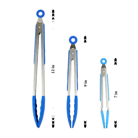 Tongs Silicone  7", 9", 12" Set