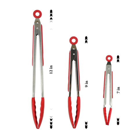 Tongs Silicone  7", 9", 12" Set