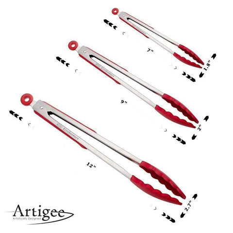 Tongs Silicone  7", 9", 12" Set