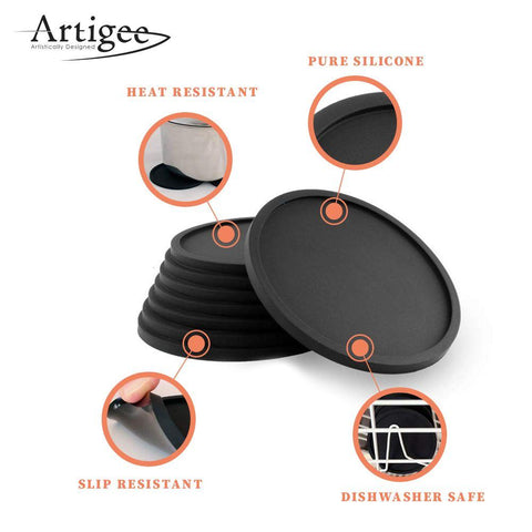 Coaster Silicone Black