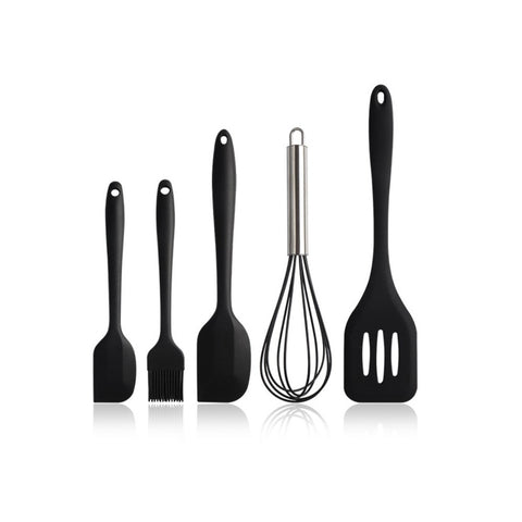 Utensil Silicone 5 Piece Black Set