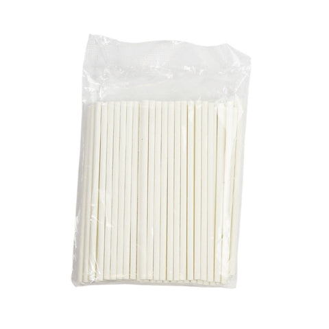 Paper Lollipop Sticks White