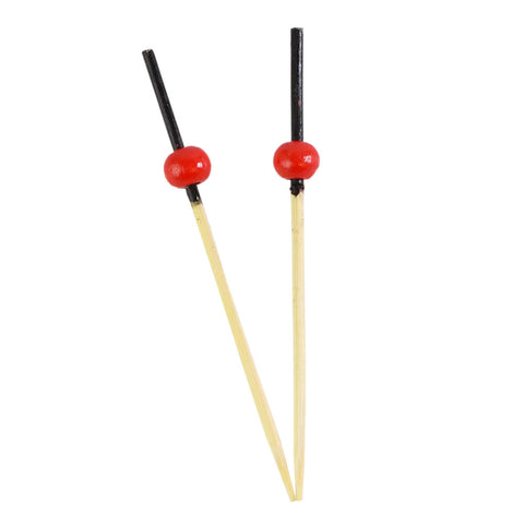 Biodegradable Bamboo Skewers Red 7cm