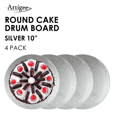 Round Cake Drum Board Silver 10"