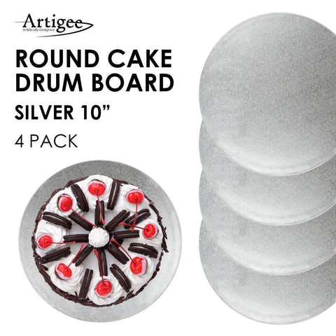 Round Cake Drum Board Silver 10"