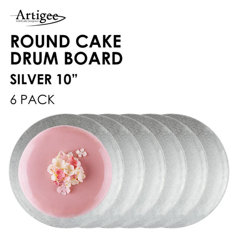 Round Cake Drum Board Silver 10"