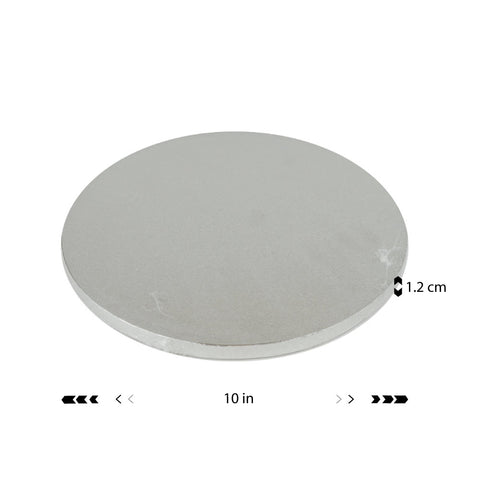 Round Cake Drum Board Silver 10"