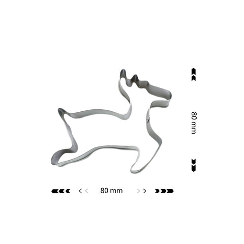 Cookie Cutter Reindeer 80x80mm