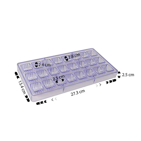 Chocolate Mold Square Wave 24 Cavity