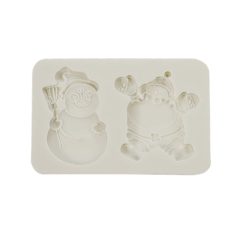 Silicone Mold Snowman/Santa 2 Cavity
