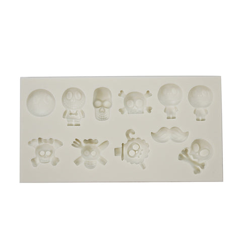 Silicone Mold Halloween Skulls 11 Cavity