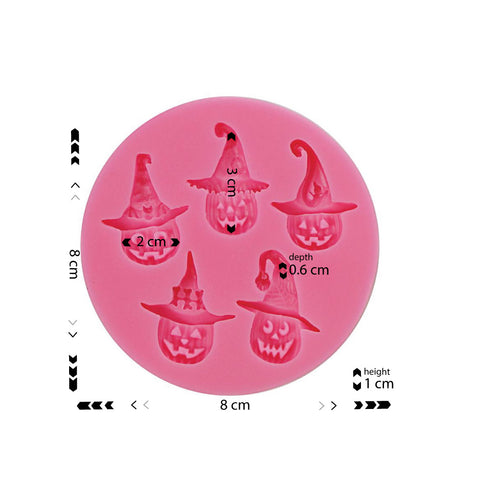 Silicone Mold Halloween Pumpkins 5 Cavity