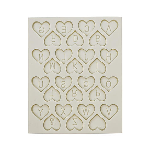 Silicone Mold Heart Alphabet 28 Cavity
