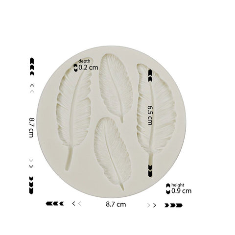 Silicone Mold Feathers 4 Cavity