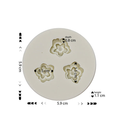 Silicone Mold Blossom 3 Cavity