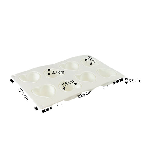 Silicone Mousse Mold Heart 8 Cavity