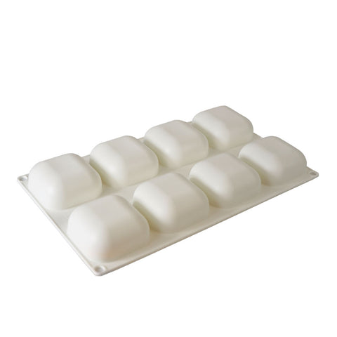 Silicone Mousse Mold Rounded Square 8 Cavity