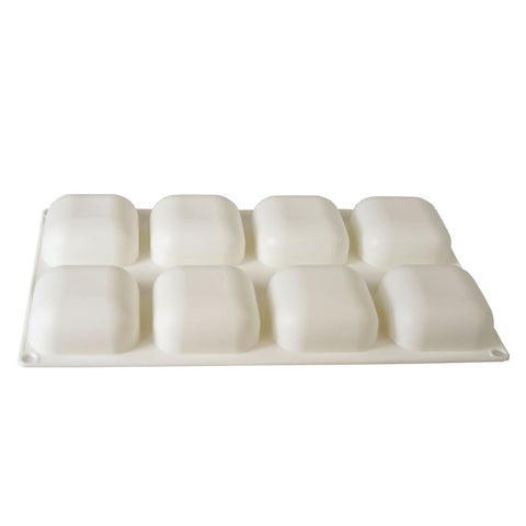 Silicone Mousse Mold Rounded Square 8 Cavity