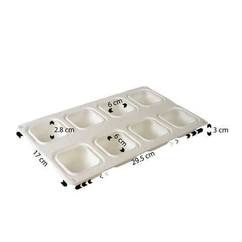 Silicone Mousse Mold Rounded Square 8 Cavity