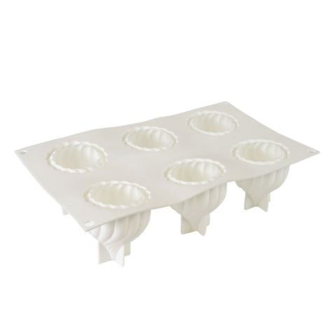 Silicone Mousse Mold Dumpling/Spiral Dome 6 Cavity