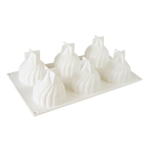 Silicone Mousse Mold Dumpling/Spiral Dome 6 Cavity