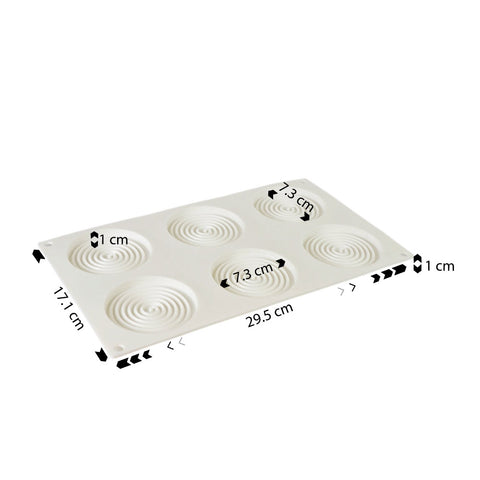 Silicone Mousse Mold Circle Coils 6 Cavity