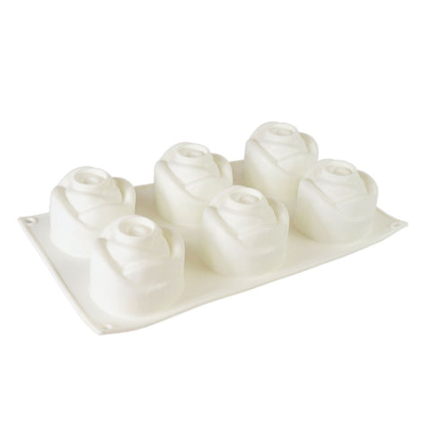 Silicone Mousse Mold Rose 6 Cavity