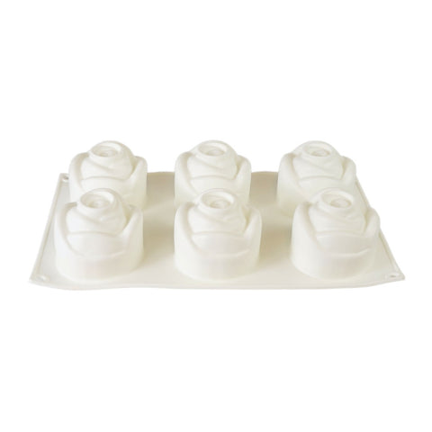 Silicone Mousse Mold Rose 6 Cavity
