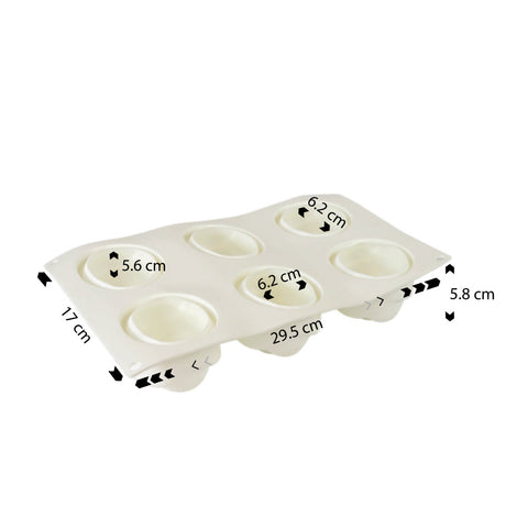 Silicone Mousse Mold Rose 6 Cavity