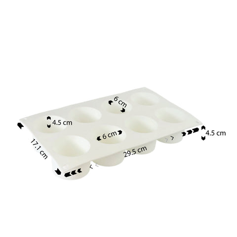 Silicone Mousse Mold Round Cylinder 8 Cavity