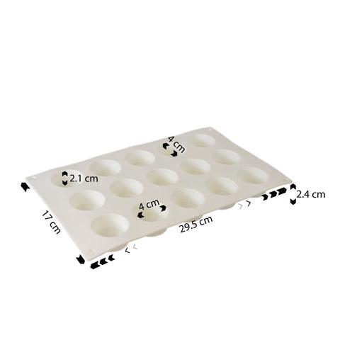 Silicone Mousse Mold Round Cylinder 15 Cavity